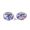 Lampwork & Brass Core European Beads LAMP-P019-01P-32-1