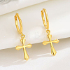 Fashionable S925 Sterling Silver Cross Hoop Earrings BO1678-1-2