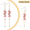 3 Pairs 3 Colors Alloy Flower Tassel Dangle Earrings for Women EJEW-AN0002-80-3