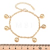 304 Stainless Steel Round Beaded Charm Bracelets BJEW-B171-05G-3