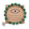 Synthetic Malachite Round Beads Stretch Bracelets FS-WG18FCB-03-1-1