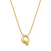 304 Stainless Steel Alphabet Pendant Necklaces for Men and Women GP1122-17-1