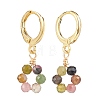 9 Pairs 3 Style Natural Mixed Gemstone Beaded Ring Dangle Leverback Earrings EJEW-JE05089-4