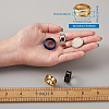 4 Colors Stainless Steel Grooved Finger Ring Settings STAS-TA0001-26A-6