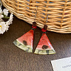Resin Cute Fruit Watermelon Slice Dangle Earrings WGE2164-01-2