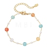 Colorful Cat Eye & Plastic Pearl Beaded Link Bracelets for Women BJEW-JB12971-2