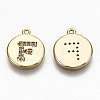 Brass Micro Pave Clear Cubic Zirconia Charms KK-N231-233F-NF-2