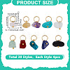 120Pcs 30 Styles Natural & Synthetic Gemstone Chip Charms PALLOY-HY00079-2
