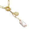 Natural Baroque Pearl Keshi Pearl Lariat Necklaces NJEW-JN03042-17