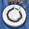 Adjustable Natural Dragon Blood and Non-magnetic Synthetic Hematite Braided Bead Bracelets BJEW-Z090-01L-2