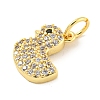 Rack Plating Brass Micro Pave Clear Cubic Zirconia Pendants LS-KK-B093-02D-G-2