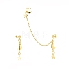 304 Stainless Steel Moon and Star Asymmetrical Earrings EJEW-JE04888-01-6