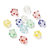 24Pcs 6 Colors Handmade Foil Lampwork Beads FOIL-YW0001-05-1