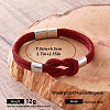 Braided Knot Nylon Cord Bracelets with 304 Stainless Steel Magnetic Clasps for Men UA2967-8-1