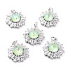 Brass Micro Pave Cubic Zirconia Pendants ZIRC-O044-21A-P-1