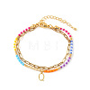 304 Stainless Steel Letter Charm Double-layered Bracelets VG5038-17-1
