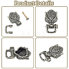 1Pc Tibetan Style Wolf Shaped Brass Shackle Clasps FIND-CY0002-14B-6