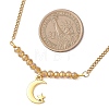 Electroplate Glass Faceted Rondelle Beaded Alloy Pendant 304 Stainless Steel Curb Chain Necklaces for Women NJEW-JN05764-02-3