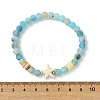 Natural Weathered Agate & Synthetic Turquoise Beaded Stretch Bracelets Set for Women Men BJEW-JB13760-02-5