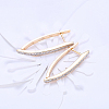 Brass Cubic Zirconia Angular Hoop Earrings EJEW-BB33878-5