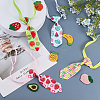 Fruit Theme Polyester Pet Ties & Crochet Appliques Sets AJEW-CA0003-85-4