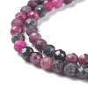Natural Red Corundum/Ruby and Sapphire Beads Strands G-R460-4mm-013-3