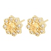 Brass Micro Pave Cubic Zirconia Stud Earrings for Women KK-A305-03G-01-5