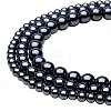 Round Non-magnetic Synthetic Hematite Beads Strands G-PH0012-6mm-4