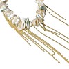 Natural Shell Chip Beaded Alloy Chain Tassel Bib Necklaces for Women WG291D5-01-5