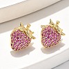 Brass Micro Pave Cubic Zirconia Stud Earrings EJEW-Q015-13G-01-5