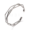 Triple Line Cuff Bangles BJEW-C010-01B-3