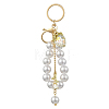 Acrylic & ABS Plastic Pearl Bead Keychains KEYC-YW00299-01-1