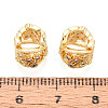 Brass Micro Pave Clear Cubic Zirconia European Beads KK-N276-19G-3