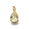 Teardrop Brass with Glass Charms KK-G525-09G-2