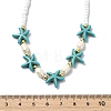 Ocean Sea Animals Synthetic Turquoise & Natural Cultured Freshwater Pearl & Glass Seed Beaded Necklaces for Women NJEW-JN06127-01-5