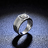 Rhodium Plated 925 Sterling Silver Micro Pave Cubic Zirconia Finger Rings WGBE16F-18-3