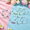 3Pcs 3 Colors Acrylic Charms Bracelets Sets for Women BJEW-TA00577-2