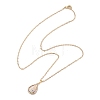 Natural Paua Shell Pendant Necklaces NJEW-JN05141-04-4