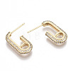 Brass Micro Pave Cubic Zirconia Earring Findings KK-S356-062-NF-3