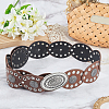 Vintage Alloy & PU Leather Oval Coin Waist Belts AJEW-WH20128-038B-1-4