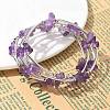 Natural Amethyst Chip Warp Bracelets X-BJEW-JB01517-02-7