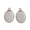 304 Stainless Steel Pendant Cabochon Settings STAS-NH0002-01B-P-1
