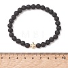 Natural Lava Rock Round Beads Stretch Bracelets BJEW-JB13512-2