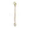 Brass Micro Pave Clear Cubic Zirconia Chain Extender KK-G491-52B-G-1