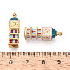 304 Stainless Steel Enamel Pendants STAS-N124-10G-3