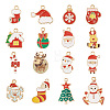  32Pcs 16 Styles Christmas Theme Alloy Enamel Pendants ENAM-TA0001-64-2