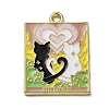 Word The Lovers Alloy Enamel Pendants X-ENAM-M062-01B-G-1