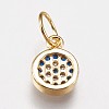 Brass Micro Pave Cubic Zirconia Charms ZIRC-E145-07G-2