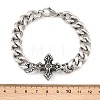 Stainless Steel Cuban Link Chian Bracelets BJEW-D379-04ASP-3