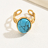 Stylish French Synthetic Turquoise Oval Ring for Women AP1026-4